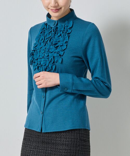 NARACAMICIE / ナラカミーチェ カットソー | 【NARACAMICIE】ウールジャージフリル長袖カットソー | 詳細3