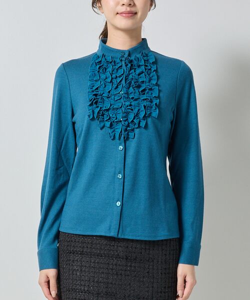 NARACAMICIE / ナラカミーチェ カットソー | 【NARACAMICIE】ウールジャージフリル長袖カットソー | 詳細4