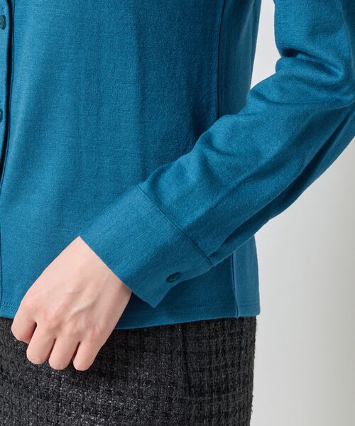 NARACAMICIE / ナラカミーチェ カットソー | 【NARACAMICIE】ウールジャージフリル長袖カットソー | 詳細9