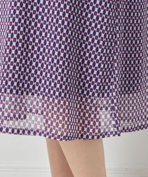 NARACAMICIE / ナラカミーチェ ロング・マキシ丈ワンピース | 【NARACAMICIE】小紋幾何フリルワンピース | 詳細10