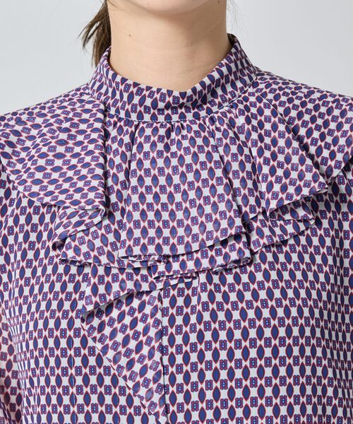 NARACAMICIE / ナラカミーチェ ロング・マキシ丈ワンピース | 【NARACAMICIE】小紋幾何フリルワンピース | 詳細6