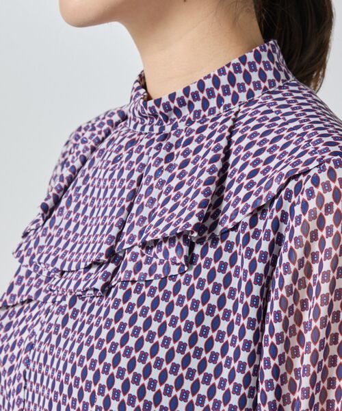 NARACAMICIE / ナラカミーチェ ロング・マキシ丈ワンピース | 【NARACAMICIE】小紋幾何フリルワンピース | 詳細8