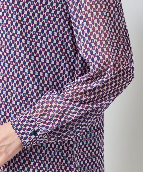 NARACAMICIE / ナラカミーチェ ロング・マキシ丈ワンピース | 【NARACAMICIE】小紋幾何フリルワンピース | 詳細9