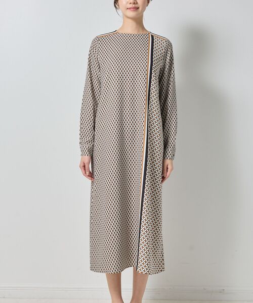 NARACAMICIE / ナラカミーチェ ロング・マキシ丈ワンピース | 【NARACAMICIE】共ベルト付パッチワーク幾何ワンピース | 詳細3