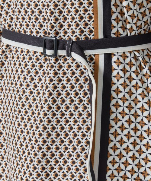 NARACAMICIE / ナラカミーチェ ロング・マキシ丈ワンピース | 【NARACAMICIE】共ベルト付パッチワーク幾何ワンピース | 詳細9