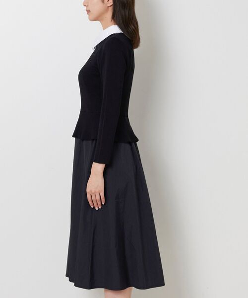 NARACAMICIE / ナラカミーチェ ロング・マキシ丈ワンピース | 【NARACAMICIE】襟取り外しバイカラーニットワンピース | 詳細2