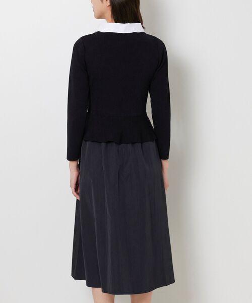 NARACAMICIE / ナラカミーチェ ロング・マキシ丈ワンピース | 【NARACAMICIE】襟取り外しバイカラーニットワンピース | 詳細3