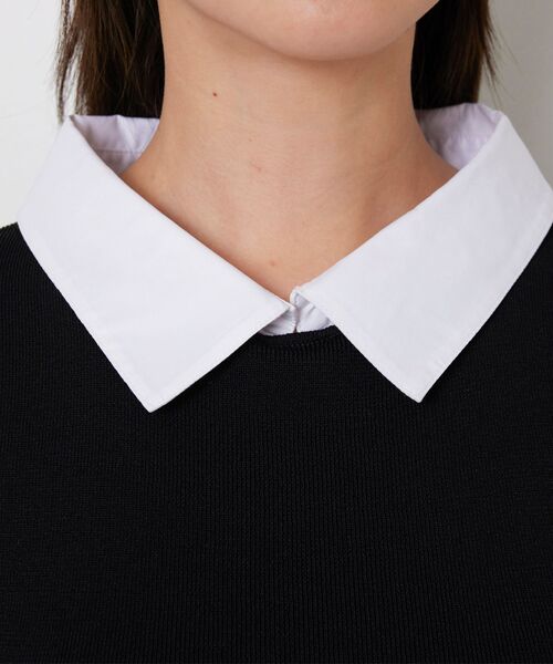 NARACAMICIE / ナラカミーチェ ロング・マキシ丈ワンピース | 【NARACAMICIE】襟取り外しバイカラーニットワンピース | 詳細4