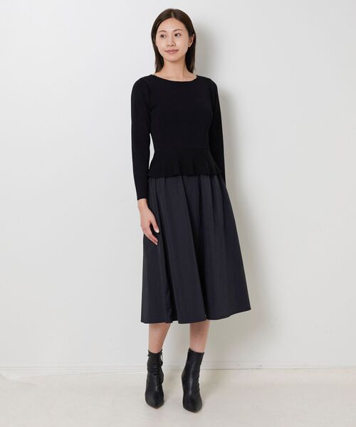 NARACAMICIE / ナラカミーチェ ロング・マキシ丈ワンピース | 【NARACAMICIE】襟取り外しバイカラーニットワンピース | 詳細9