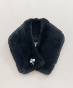 NARACAMICIE / ナラカミーチェ バンダナ・スカーフ | 【NARACAMICIE】リサイクルエコファー パール付マグネットティペット