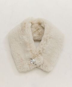 NARACAMICIE / ナラカミーチェ バンダナ・スカーフ | 【NARACAMICIE】リサイクルエコファー パール付マグネットティペット