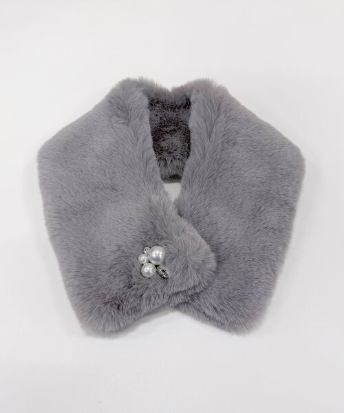 NARACAMICIE / ナラカミーチェ バンダナ・スカーフ | 【NARACAMICIE】リサイクルエコファー パール付マグネットティペット | 詳細1