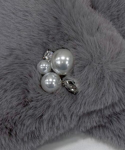 NARACAMICIE / ナラカミーチェ バンダナ・スカーフ | 【NARACAMICIE】リサイクルエコファー パール付マグネットティペット | 詳細2