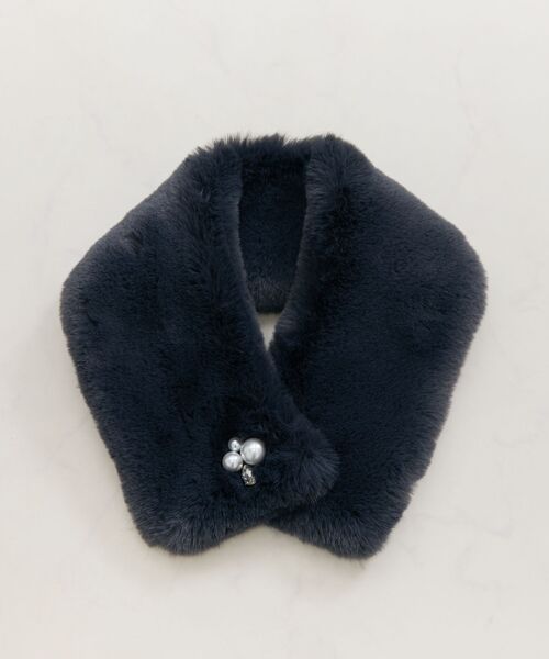 NARACAMICIE / ナラカミーチェ バンダナ・スカーフ | 【NARACAMICIE】リサイクルエコファー パール付マグネットティペット | 詳細3