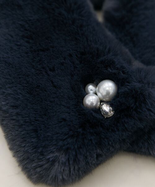 NARACAMICIE / ナラカミーチェ バンダナ・スカーフ | 【NARACAMICIE】リサイクルエコファー パール付マグネットティペット | 詳細4