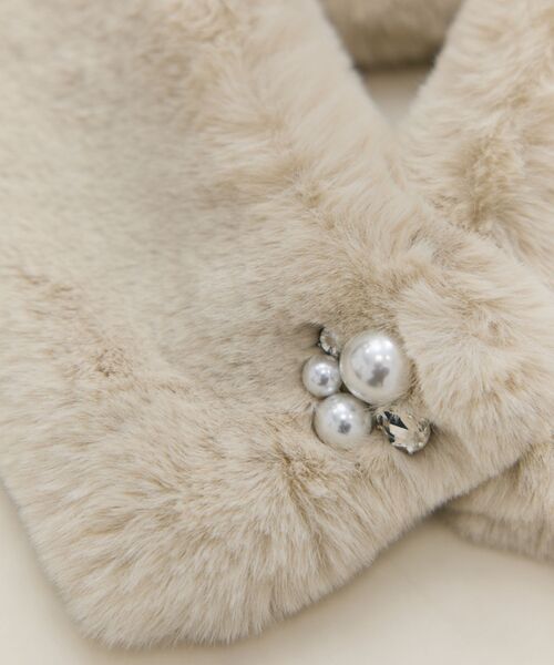 NARACAMICIE / ナラカミーチェ バンダナ・スカーフ | 【NARACAMICIE】リサイクルエコファー パール付マグネットティペット | 詳細6