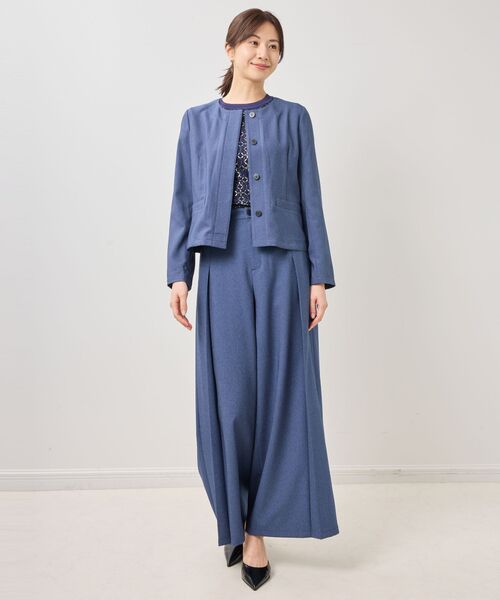 NARACAMICIE / ナラカミーチェ テーラードジャケット | 【NARACAMICIE】【セットアップ対応】ライトデニム風ノーカラージャケット | 詳細12