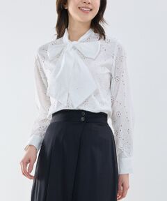 NARACAMICIE / ナラカミーチェ シャツ・ブラウス | 【NARACAMICIE】レースプリントボウタイ長袖ブラウス