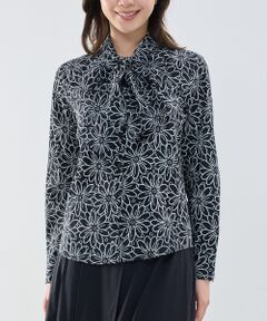 NARACAMICIE / ナラカミーチェ シャツ・ブラウス | 【NARACAMICIE】レースプリントボウタイ長袖ブラウス