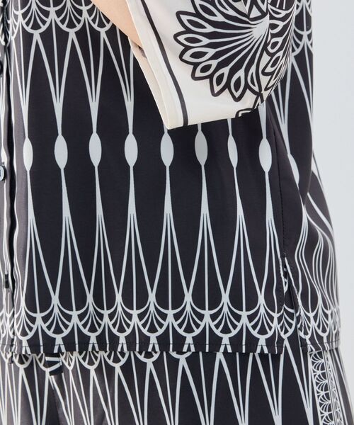 NARACAMICIE / ナラカミーチェ シャツ・ブラウス | 【NARACAMICIE】ライン幾何柄シャツ衿七分袖ブラウス | 詳細6