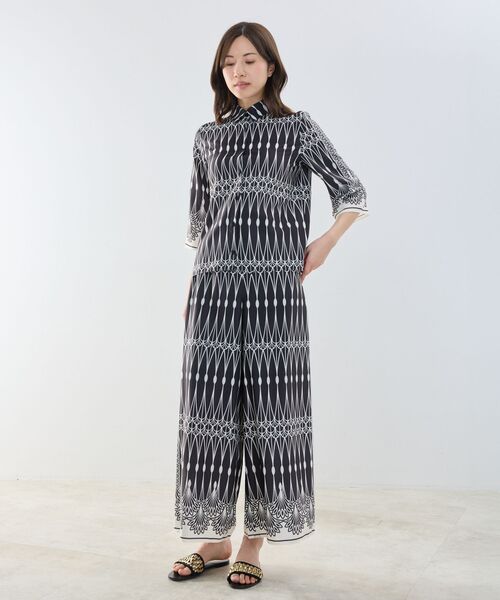 NARACAMICIE / ナラカミーチェ シャツ・ブラウス | 【NARACAMICIE】ライン幾何柄シャツ衿七分袖ブラウス | 詳細8