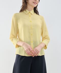 NARACAMICIE / ナラカミーチェ シャツ・ブラウス | 【NARACAMICIE】幾何柄ジョーゼット七分袖シャツ