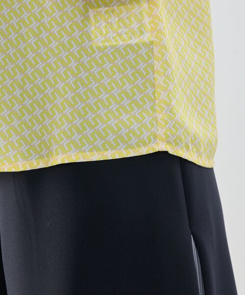 NARACAMICIE / ナラカミーチェ シャツ・ブラウス | 【NARACAMICIE】幾何柄ジョーゼット七分袖シャツ | 詳細11