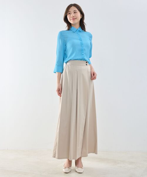 NARACAMICIE / ナラカミーチェ シャツ・ブラウス | 【NARACAMICIE】幾何柄ジョーゼット七分袖シャツ | 詳細13