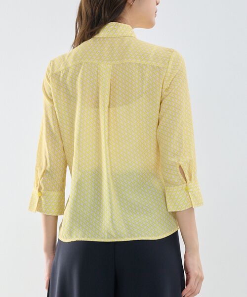 NARACAMICIE / ナラカミーチェ シャツ・ブラウス | 【NARACAMICIE】幾何柄ジョーゼット七分袖シャツ | 詳細5