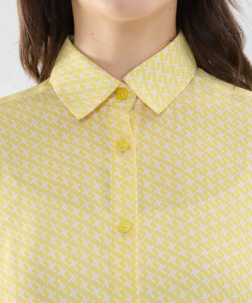 NARACAMICIE / ナラカミーチェ シャツ・ブラウス | 【NARACAMICIE】幾何柄ジョーゼット七分袖シャツ | 詳細6