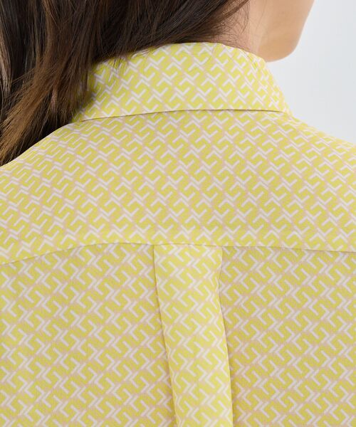NARACAMICIE / ナラカミーチェ シャツ・ブラウス | 【NARACAMICIE】幾何柄ジョーゼット七分袖シャツ | 詳細8
