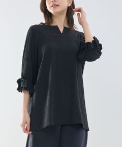 NARACAMICIE / ナラカミーチェ シャツ・ブラウス | 【NARACAMICIE】シュリンクジャガード七分袖プルオーバー