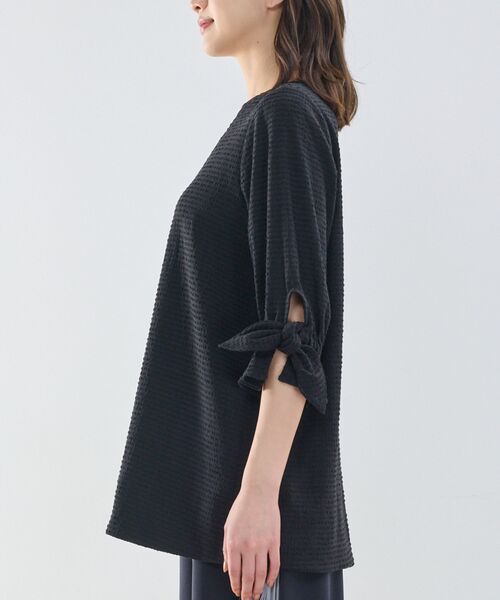 NARACAMICIE / ナラカミーチェ シャツ・ブラウス | 【NARACAMICIE】シュリンクジャガード七分袖プルオーバー | 詳細4