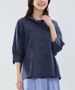 NARACAMICIE / ナラカミーチェ シャツ・ブラウス | 【NARACAMICIE】ポリ麻オーバーサイズ長袖シャツ