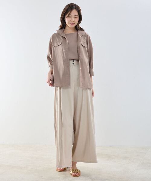 NARACAMICIE / ナラカミーチェ シャツ・ブラウス | 【NARACAMICIE】ポリ麻オーバーサイズ長袖シャツ | 詳細10