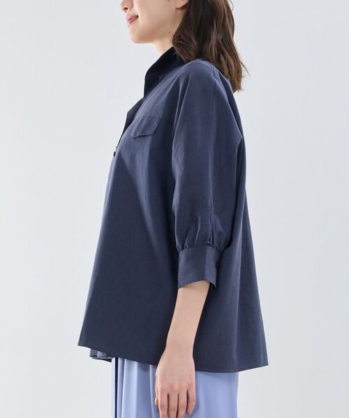 NARACAMICIE / ナラカミーチェ シャツ・ブラウス | 【NARACAMICIE】ポリ麻オーバーサイズ長袖シャツ | 詳細2