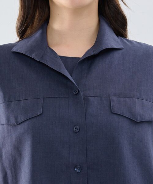 NARACAMICIE / ナラカミーチェ シャツ・ブラウス | 【NARACAMICIE】ポリ麻オーバーサイズ長袖シャツ | 詳細4