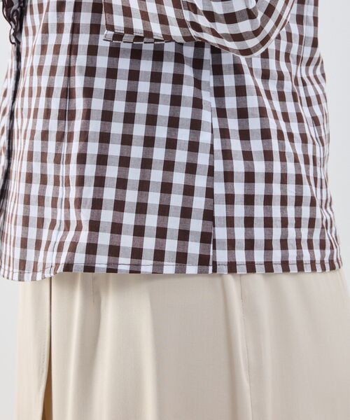 NARACAMICIE / ナラカミーチェ シャツ・ブラウス | 【NARACAMICIE】ギンガムチェックスタンドフリル七分袖シャツ | 詳細10