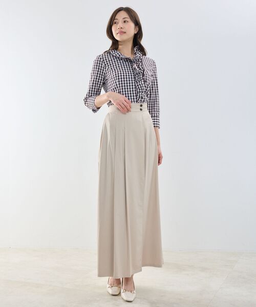 NARACAMICIE / ナラカミーチェ シャツ・ブラウス | 【NARACAMICIE】ギンガムチェックスタンドフリル七分袖シャツ | 詳細11