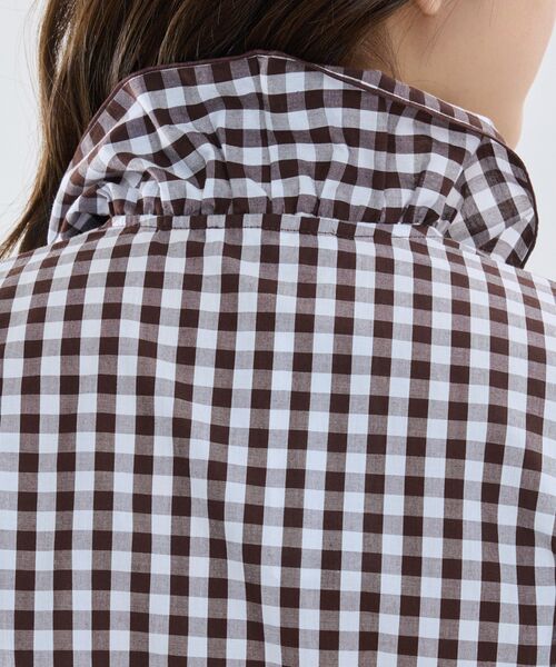 NARACAMICIE / ナラカミーチェ シャツ・ブラウス | 【NARACAMICIE】ギンガムチェックスタンドフリル七分袖シャツ | 詳細8