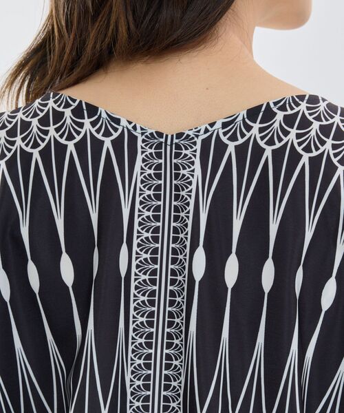 NARACAMICIE / ナラカミーチェ シャツ・ブラウス | 【NARACAMICIE】ライン幾何柄半袖スクエアブラウス | 詳細5