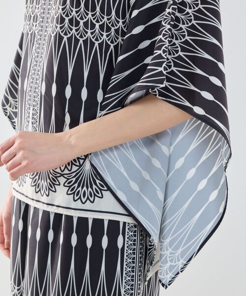 NARACAMICIE / ナラカミーチェ シャツ・ブラウス | 【NARACAMICIE】ライン幾何柄半袖スクエアブラウス | 詳細7