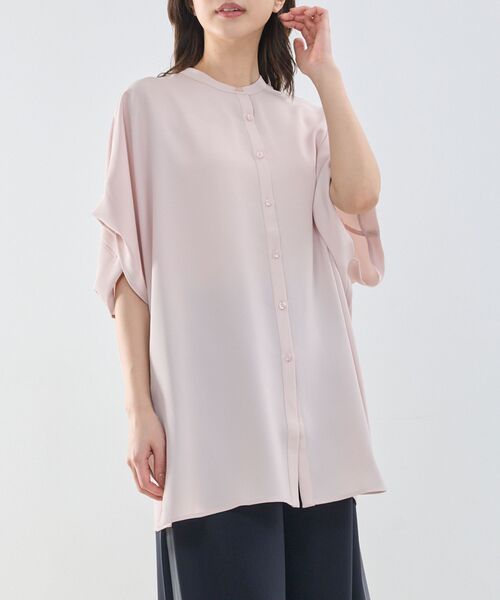 NARACAMICIE / ナラカミーチェ シャツ・ブラウス | 【NARACAMICIE】半袖テントラインブラウス（ピンク）