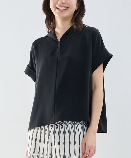 NARACAMICIE / ナラカミーチェ シャツ・ブラウス | 【NARACAMICIE】半袖セーラーカラーブラウス（ブラック）