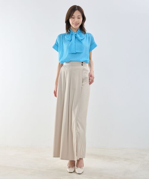 NARACAMICIE / ナラカミーチェ シャツ・ブラウス | 【NARACAMICIE】幾何柄ジョーゼットボウタイ半袖ブラウス | 詳細12