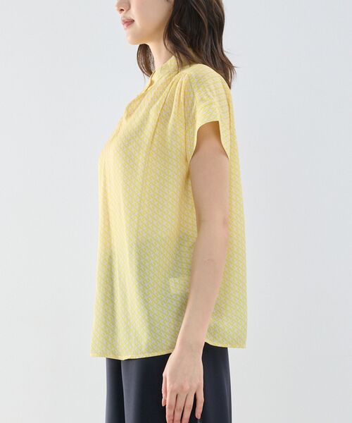 NARACAMICIE / ナラカミーチェ シャツ・ブラウス | 【NARACAMICIE】幾何柄ジョーゼットボウタイ半袖ブラウス | 詳細4