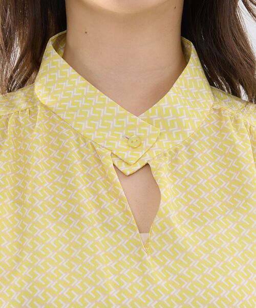 NARACAMICIE / ナラカミーチェ シャツ・ブラウス | 【NARACAMICIE】幾何柄ジョーゼットボウタイ半袖ブラウス | 詳細6