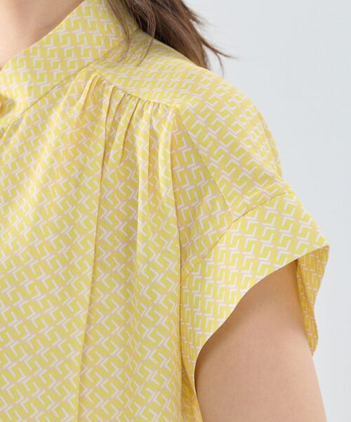 NARACAMICIE / ナラカミーチェ シャツ・ブラウス | 【NARACAMICIE】幾何柄ジョーゼットボウタイ半袖ブラウス | 詳細9