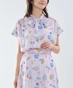 NARACAMICIE / ナラカミーチェ シャツ・ブラウス | 【NARACAMICIE】GENIUS SEA柄ボウタイ半袖ブラウス