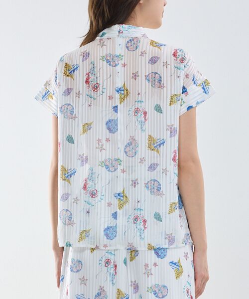 NARACAMICIE / ナラカミーチェ シャツ・ブラウス | 【NARACAMICIE】GENIUS SEA柄ボウタイ半袖ブラウス | 詳細4